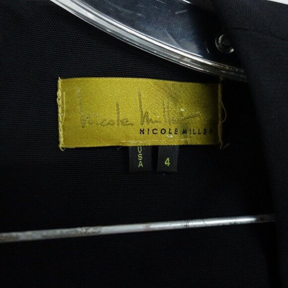 Nicole Miller Body Con Dress Womens Size 4 Black backless Sleeveless - Picture 5 of 13